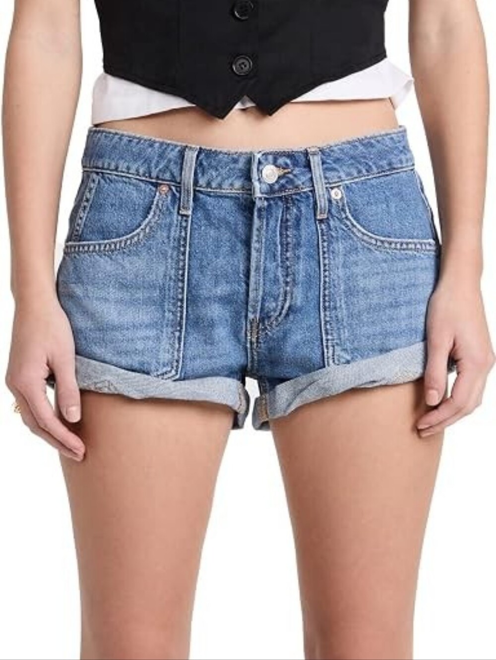 FREE PEOPLE Beginner’s Luck Slouch Denim Shorts Size 27 Rookie Wash